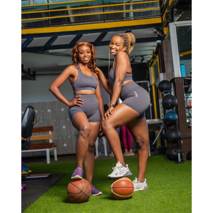 Cherry Grey Matching Shorts Set