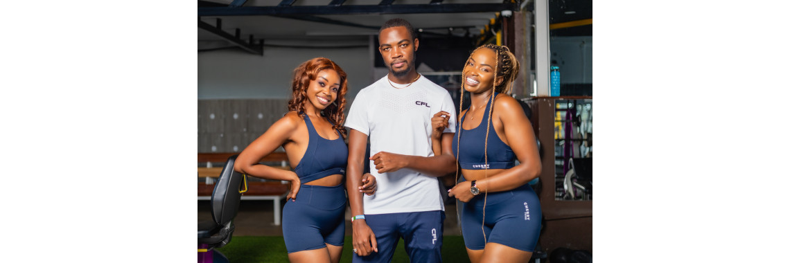 Ladies Blue Short Set and Men Pants and T-Shirt